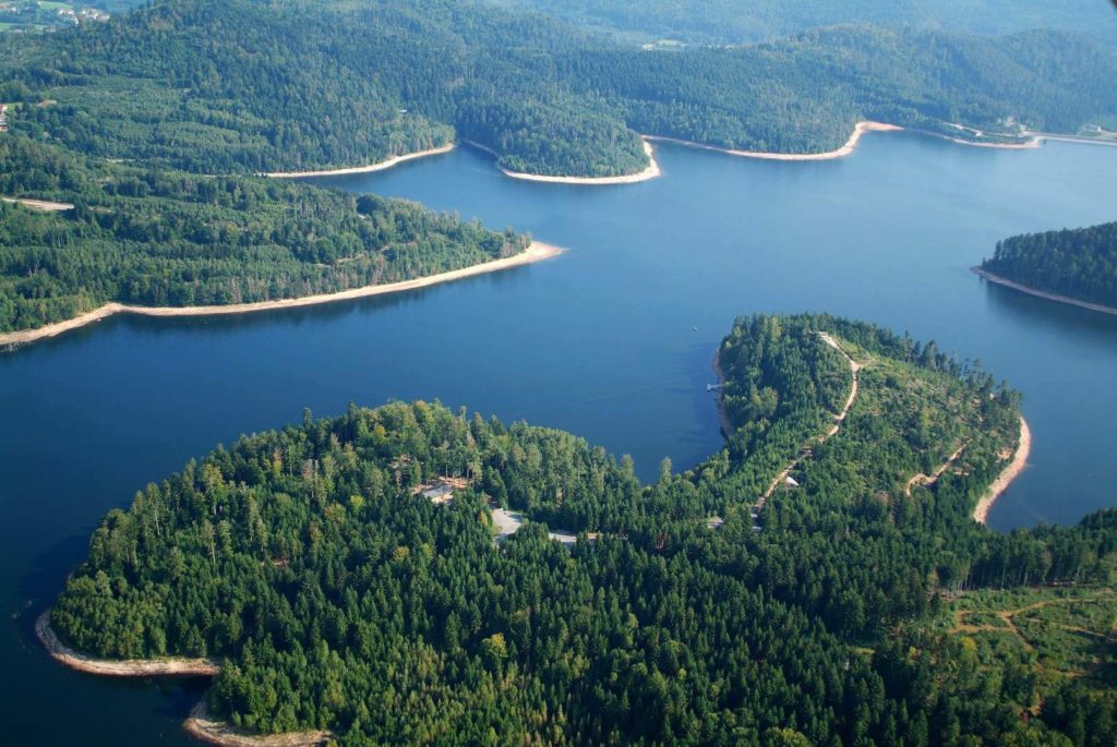 Lacs de Pierre Percée vue du ciel